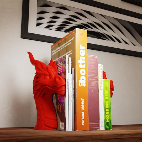 Dragon Book Holder – Fantasy-Themed 3D Printed Shelf Decor by Cubee x KrakenSTL