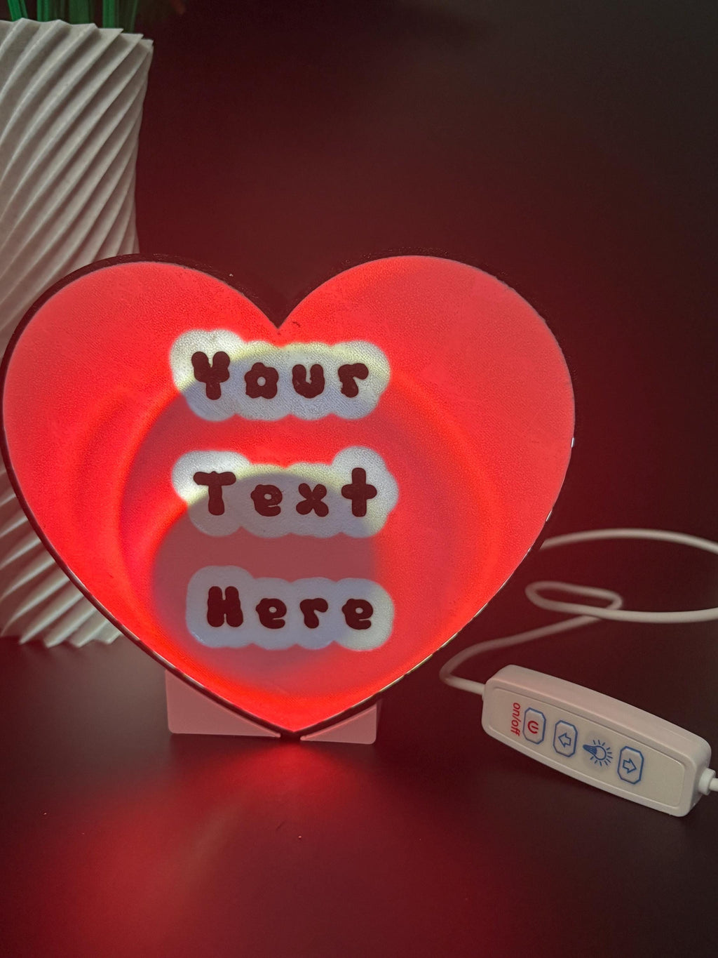 Personalized Heart Light Box: Custom Name LED Romantic Night Light