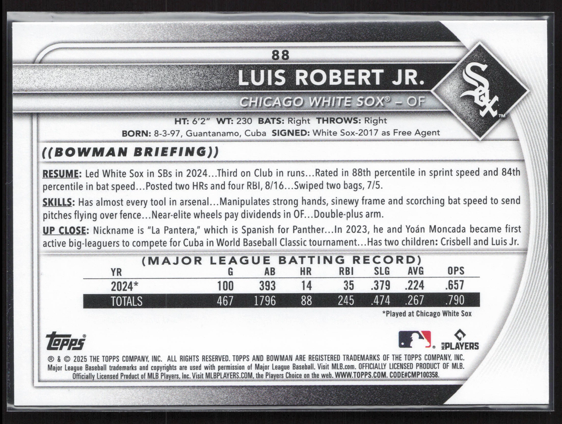 2025 Bowman #88 Luis Robert Jr.