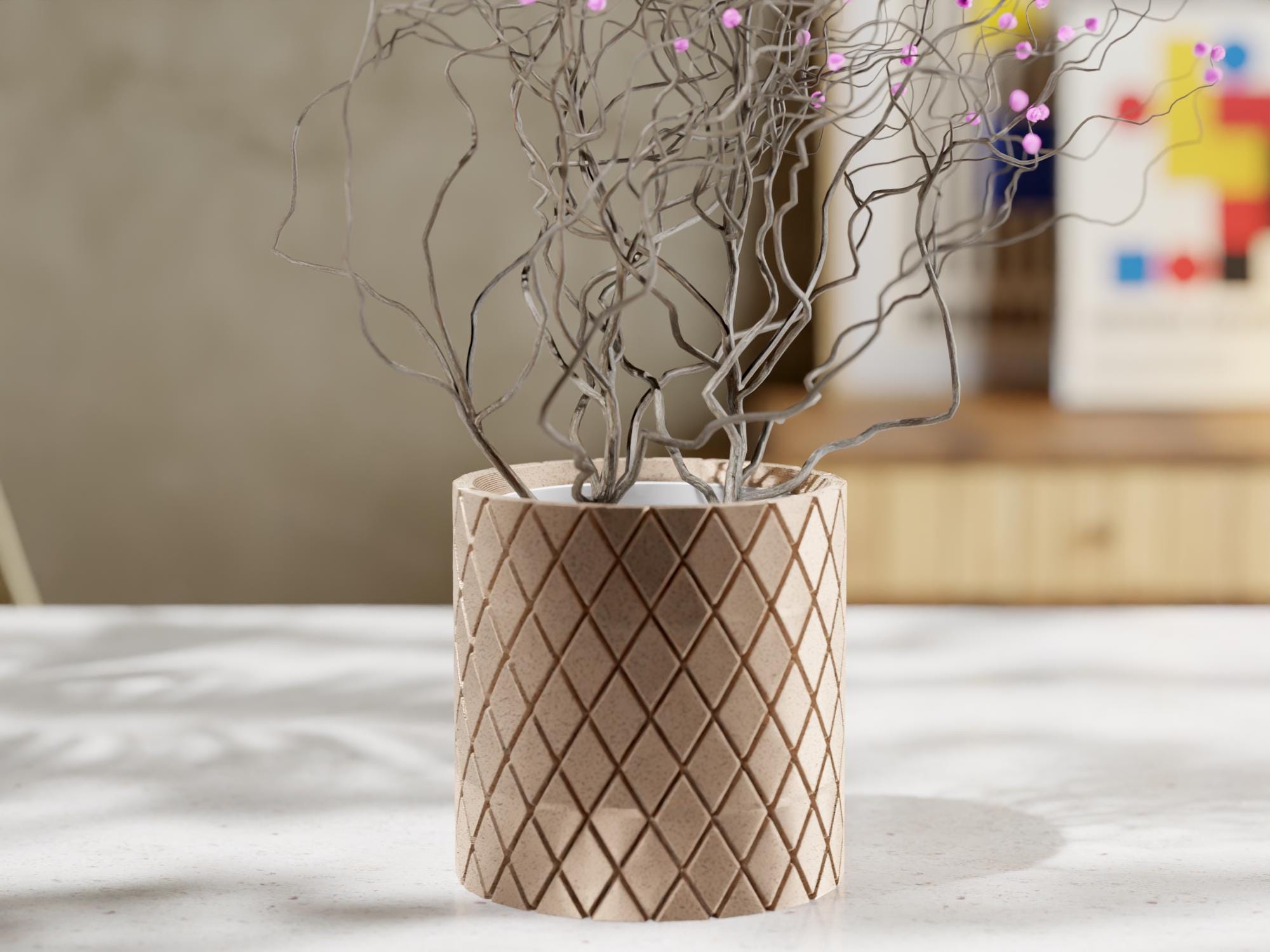 3D Printed Mini Planter: Geometric Tessel Design with Drainage