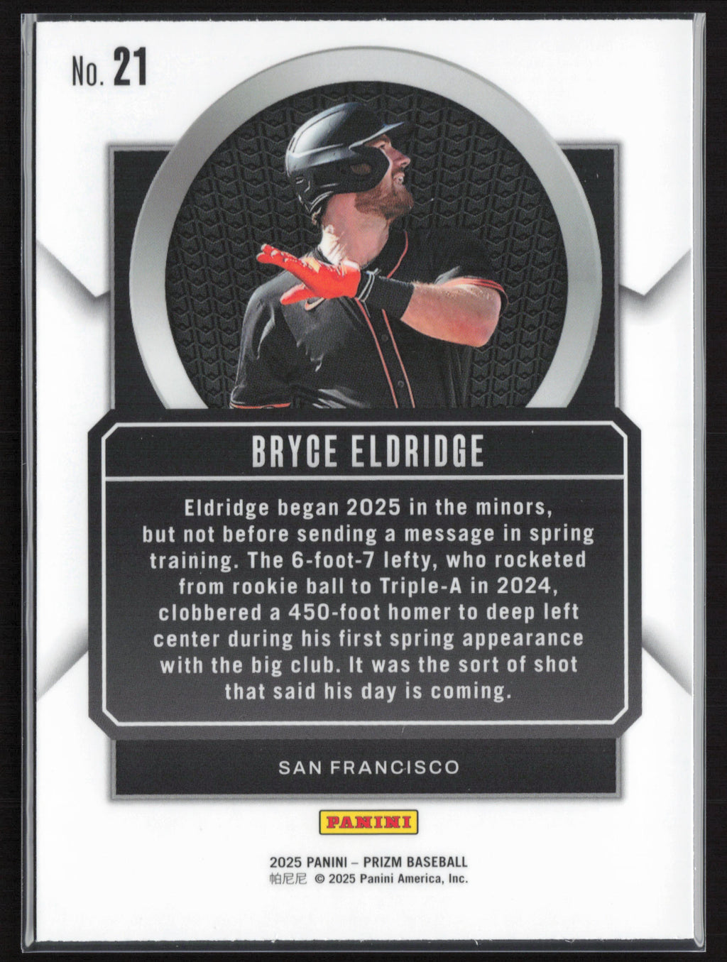 2025 Panini Prizm #21 Bryce Eldridge Talisman