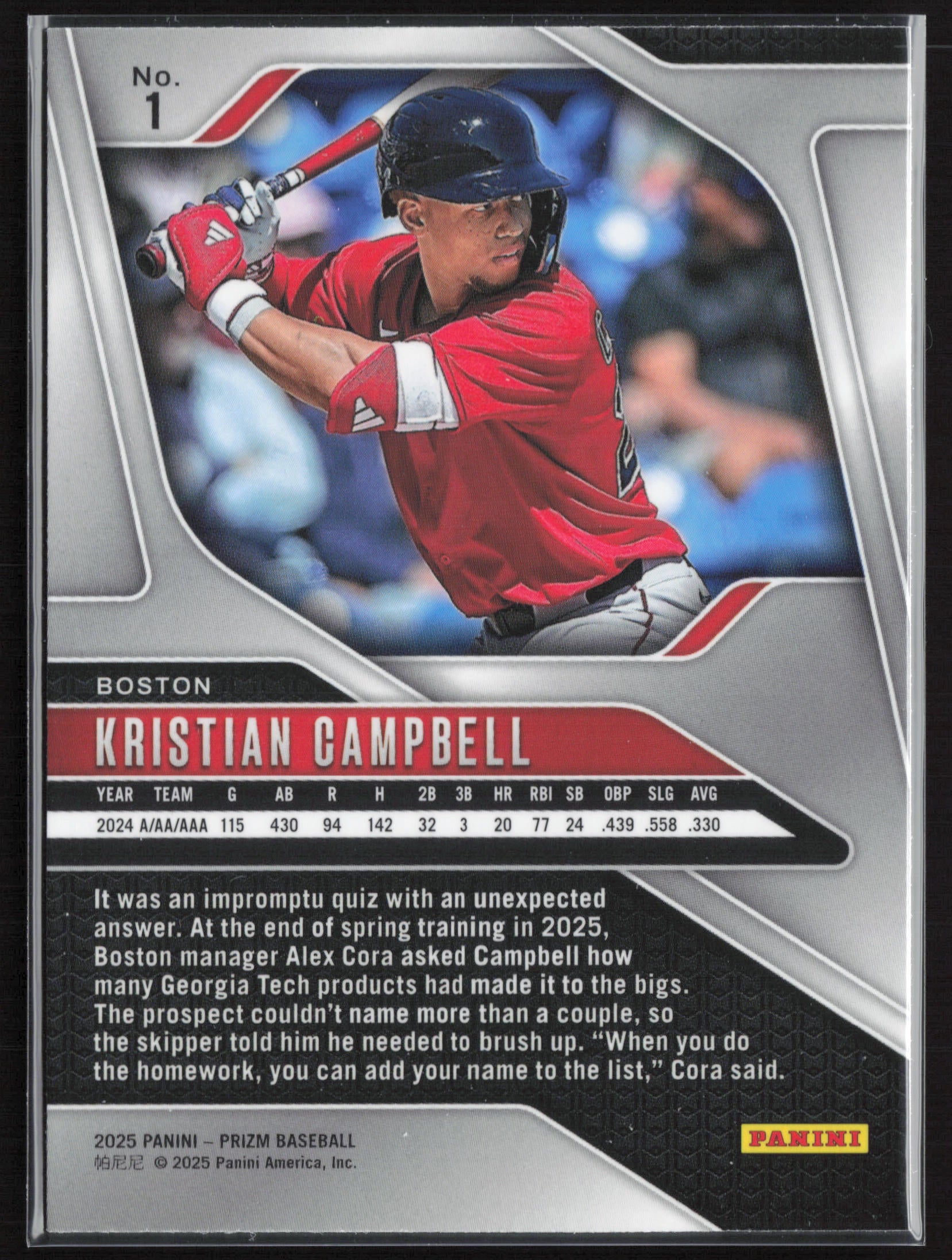 2025 Panini Prizm #1 Kristian Campbell