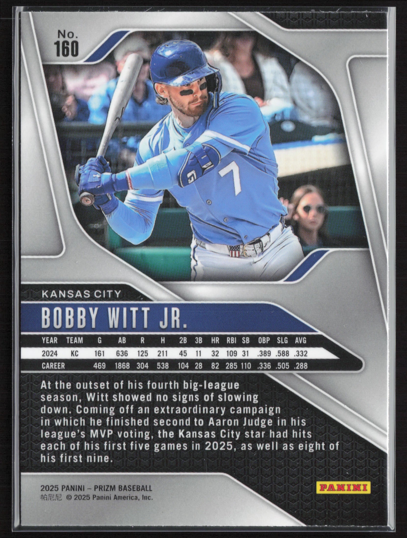 2025 Panini Prizm #160 Bobby Witt Jr.