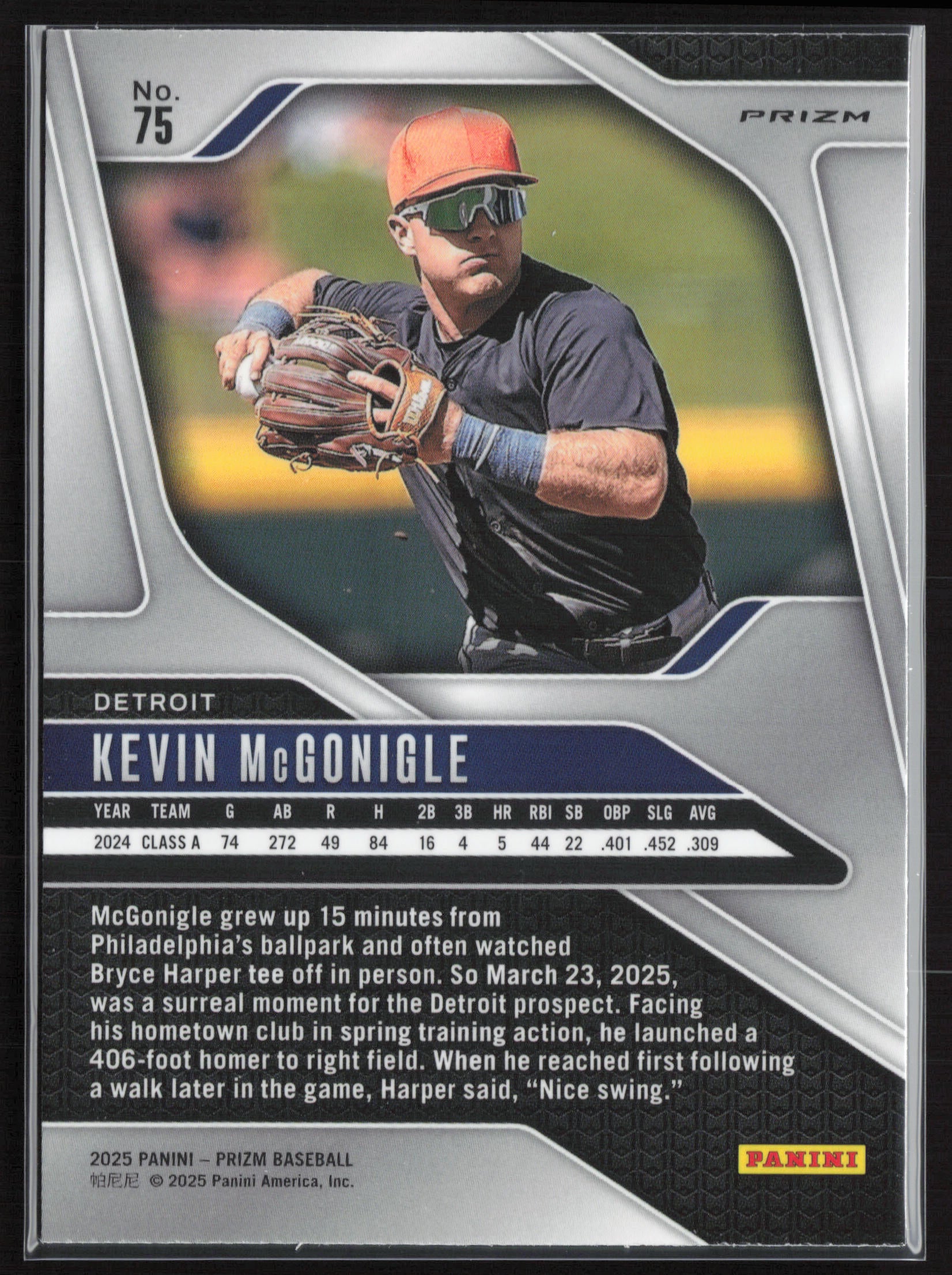 2025 Panini Prizm #75 Kevin McGonigle Green Ice Prizms