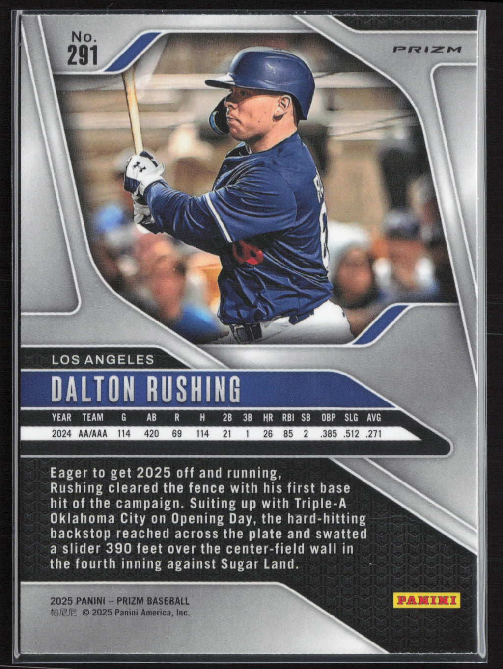 2025 Panini Prizm #291 Dalton Rushing Silver Prizms