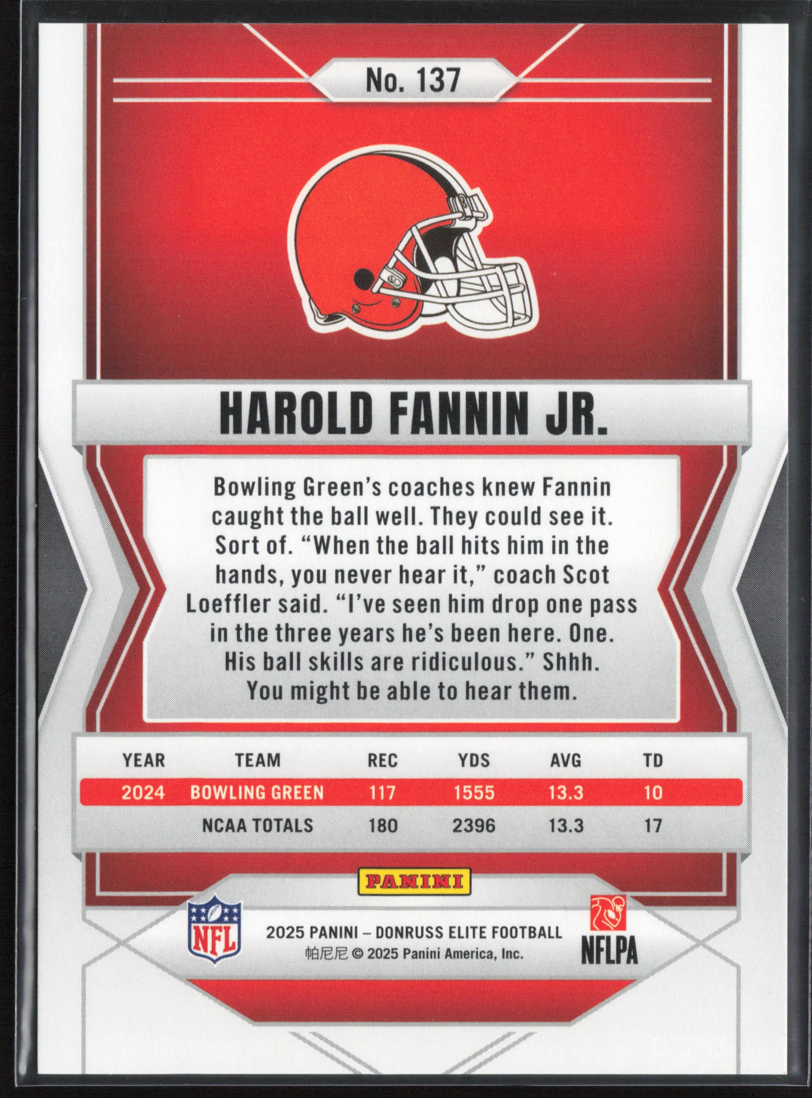2025 Donruss Elite #137 Harold Fannin Jr. Status Metallic Orange #/849