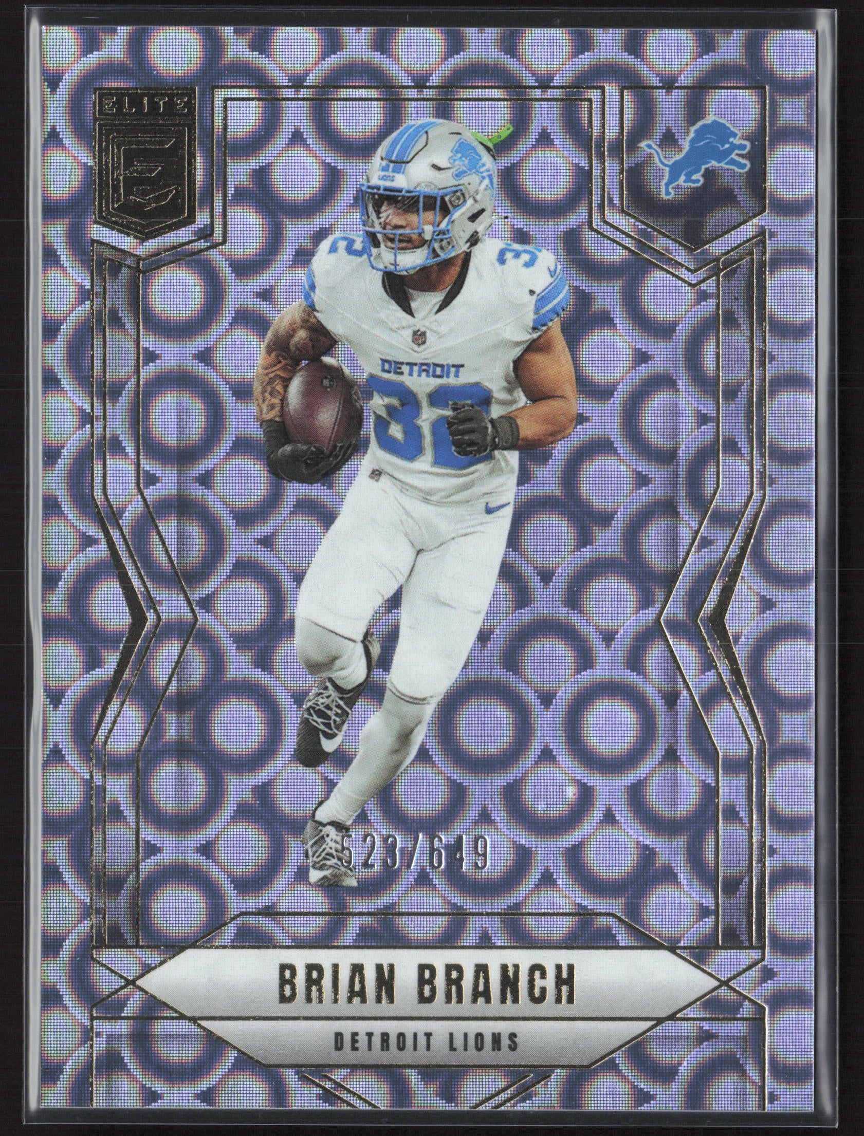 2025 Donruss Elite #15 Brian Branch Lavendar Pyramids #/649