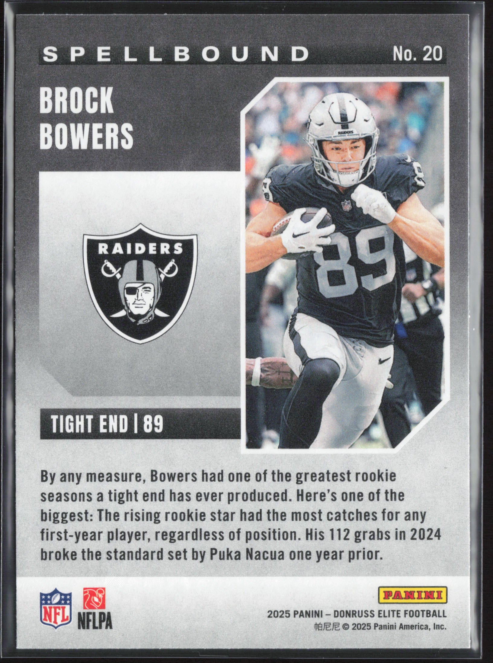 2025 Donruss Elite #20 Brock Bowers Spellbound