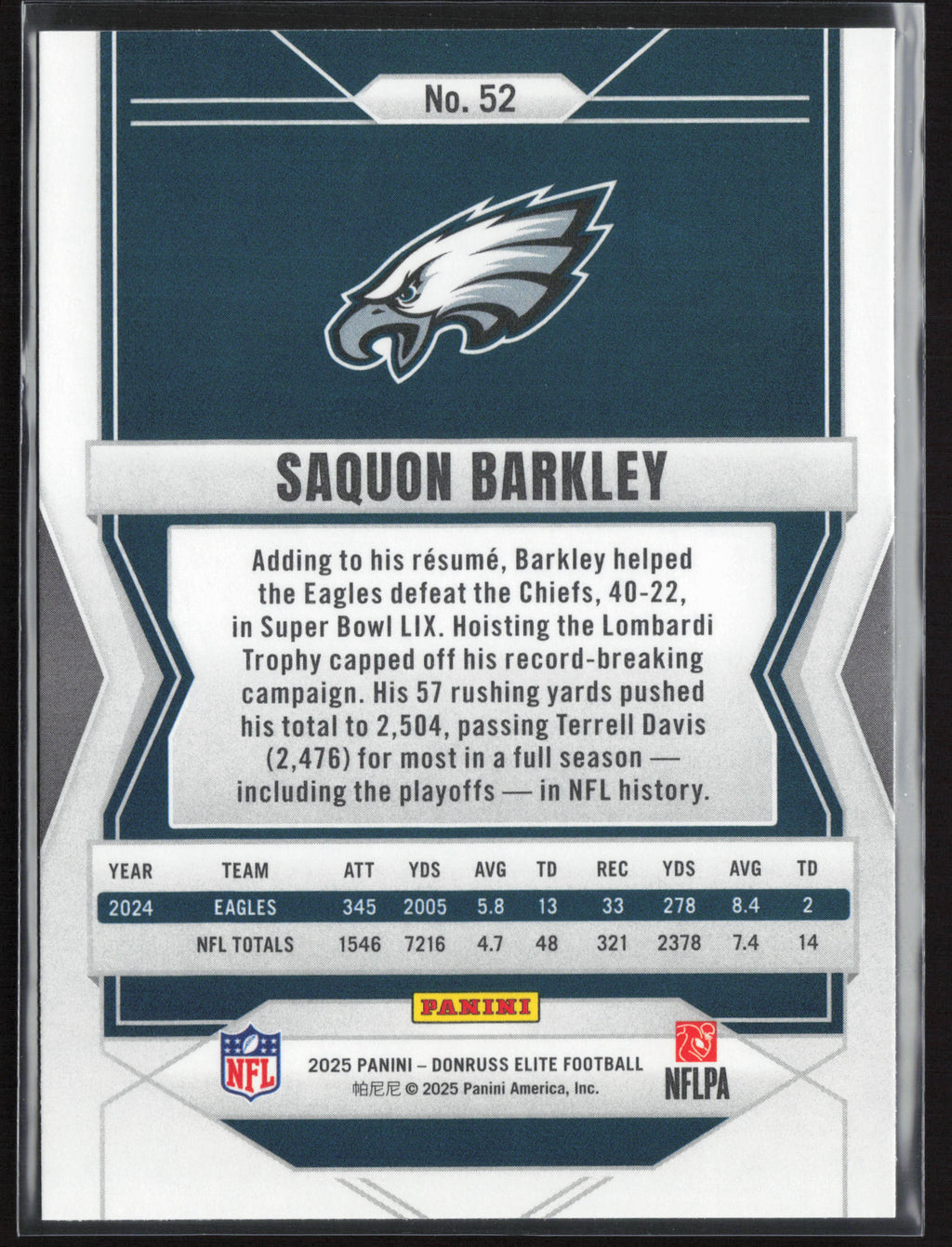 2025 Donruss Elite #52 Saquon Barkley