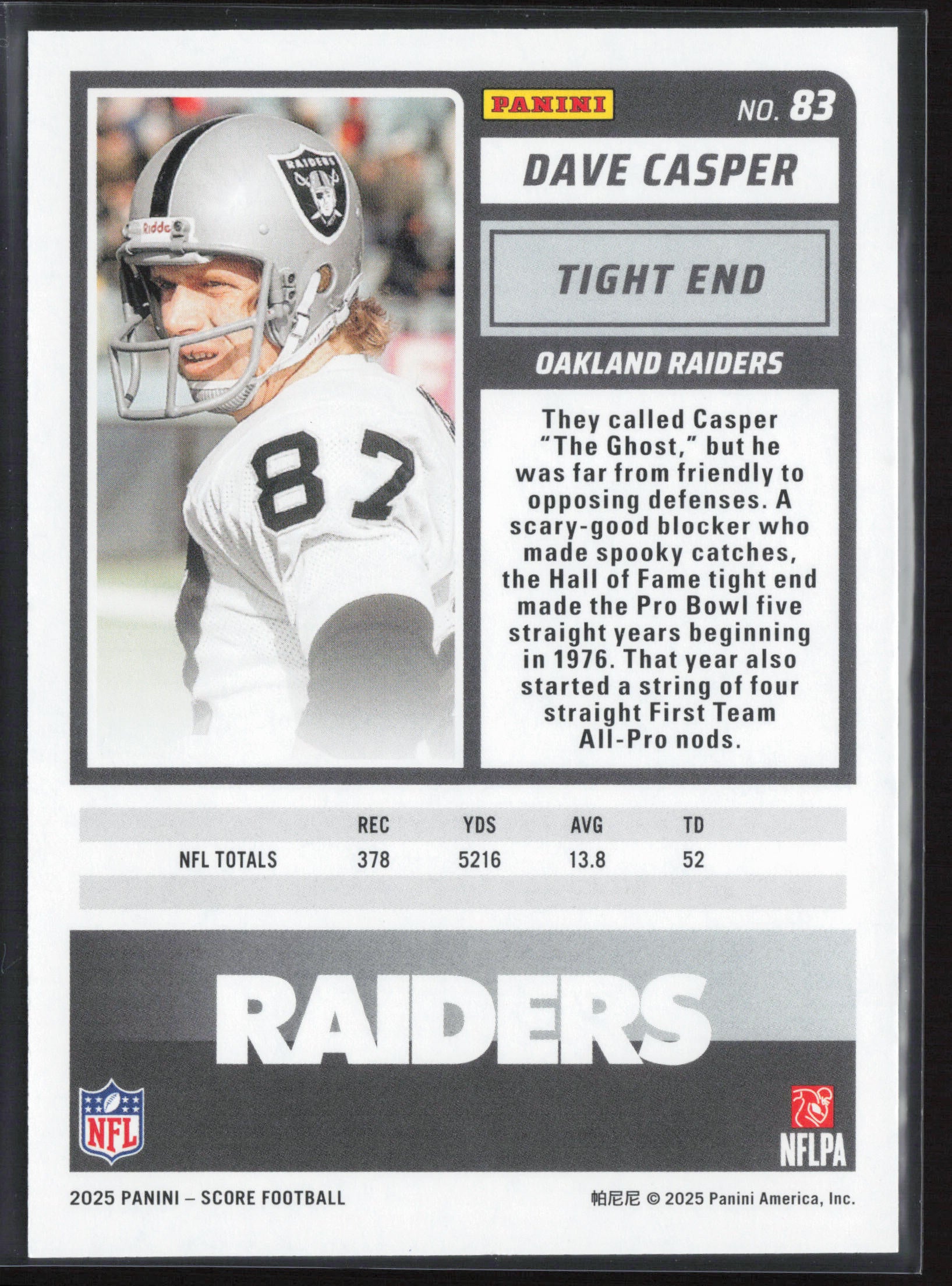 2025 Score #83 Dave Casper