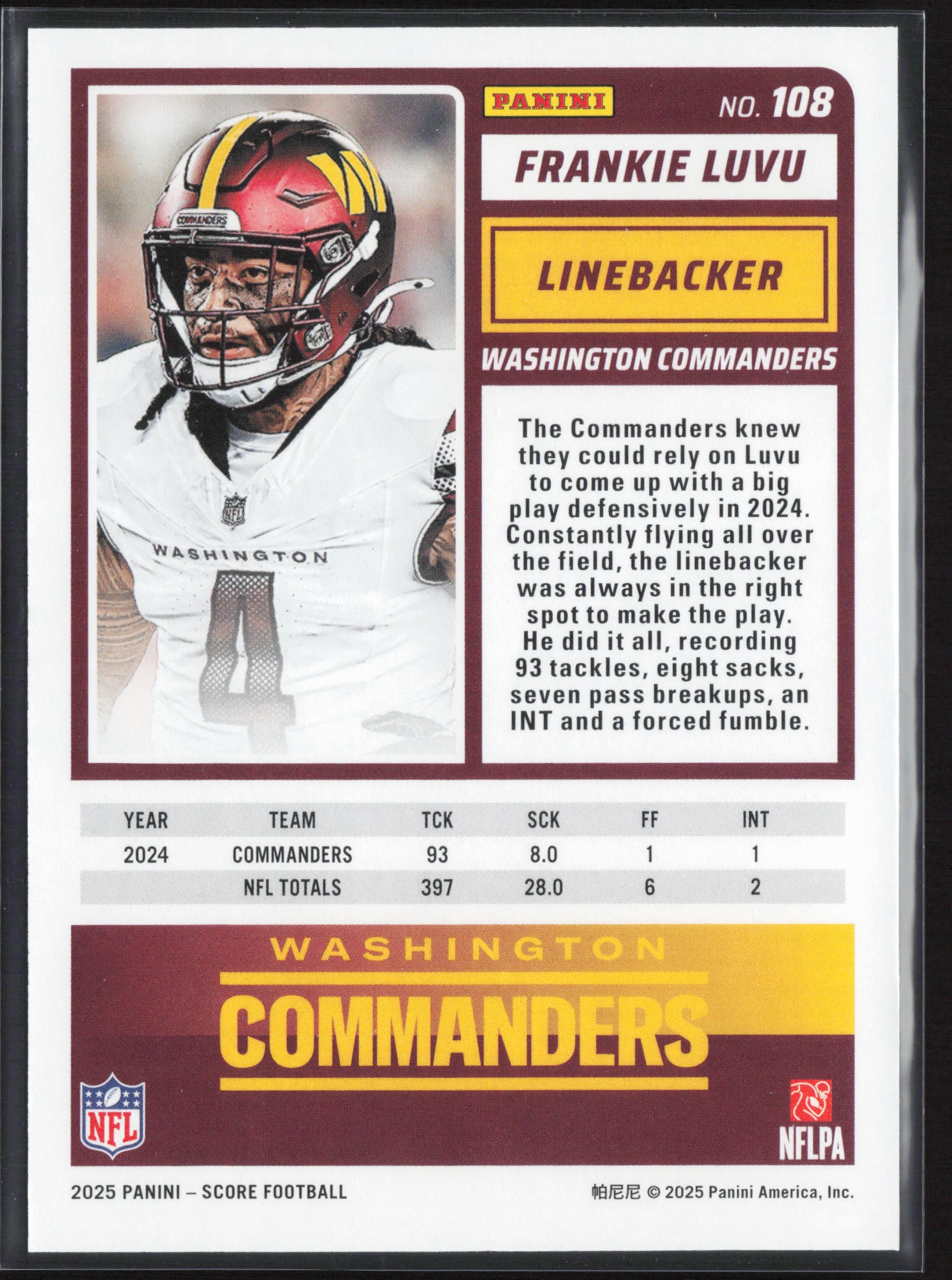 2025 Score #108 Frankie Luvu
