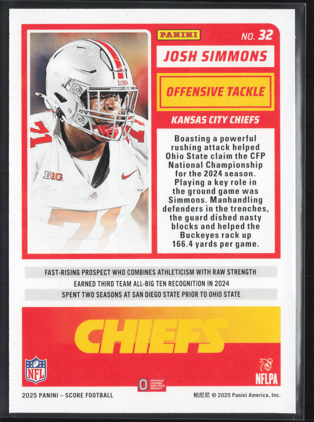 2025 Score #32 Josh Simmons Red