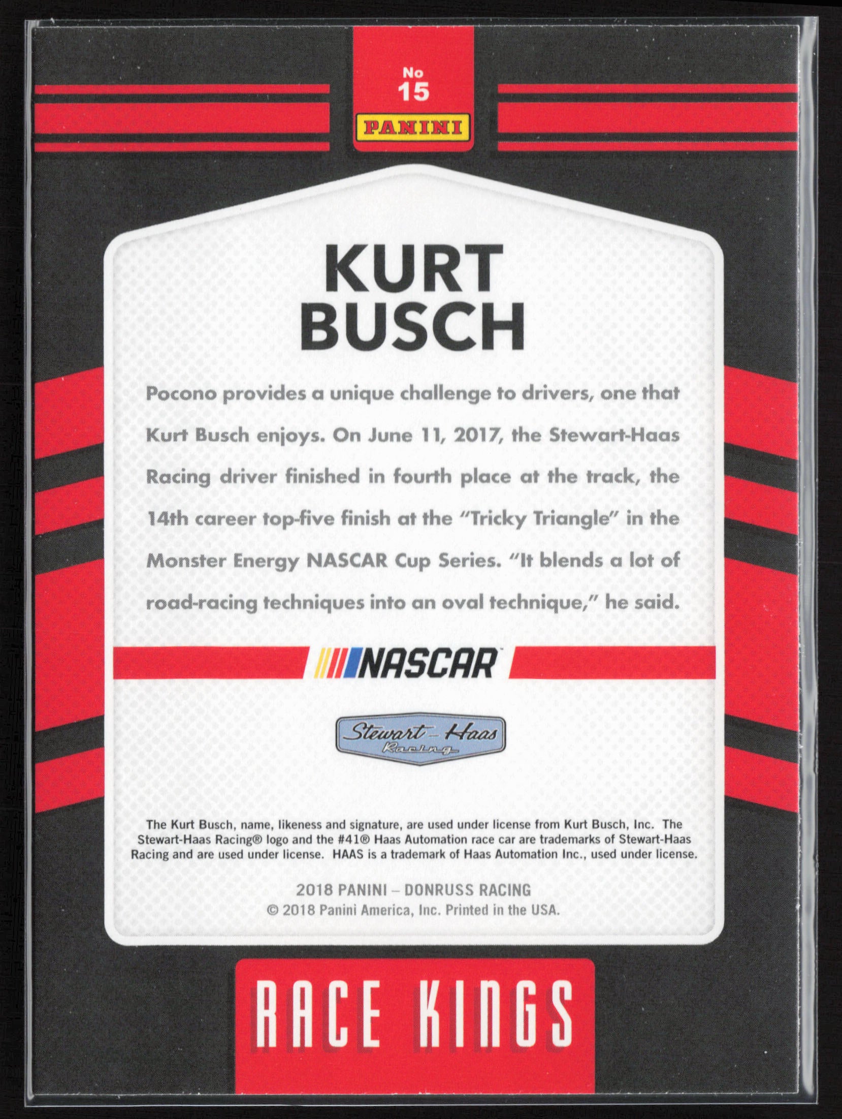 2018 Donruss #15 Kurt Busch