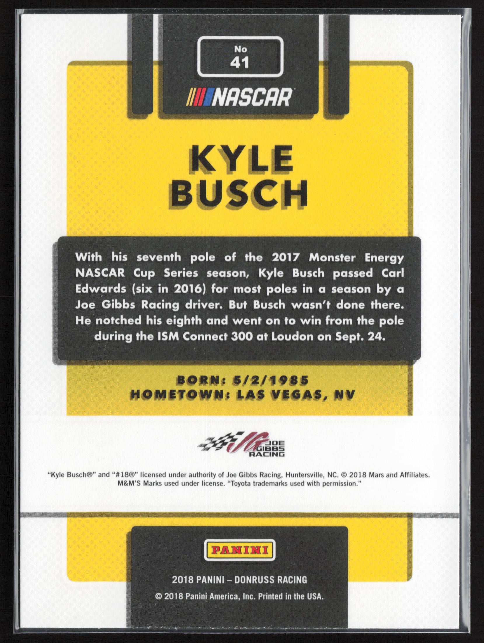 2018 Donruss #41a Kyle Busch