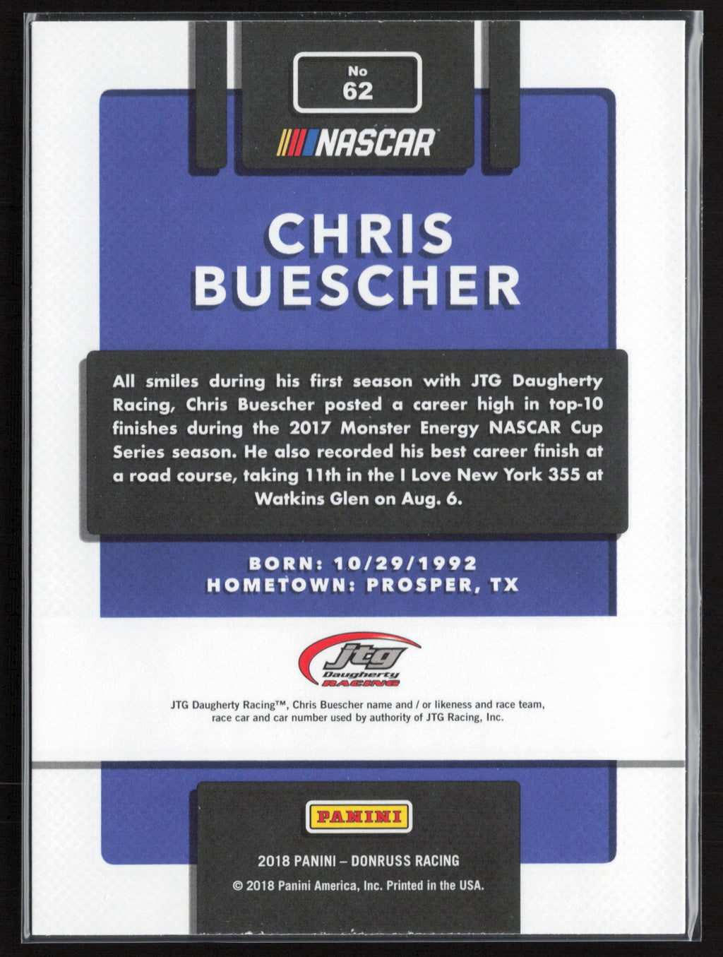 2018 Donruss #62 Chris Buescher