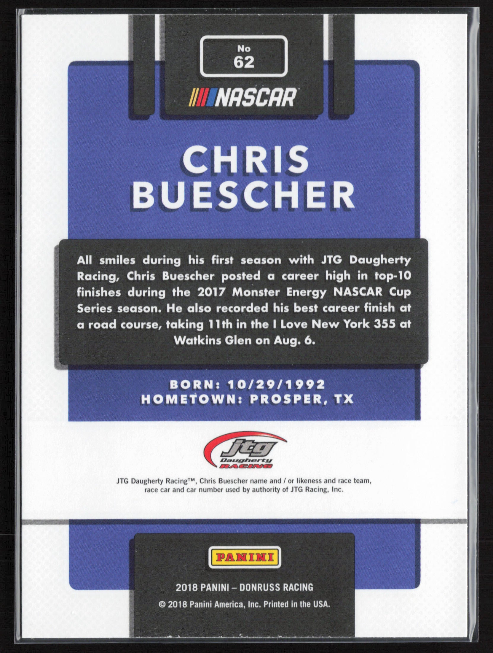 2018 Donruss #62 Chris Buescher