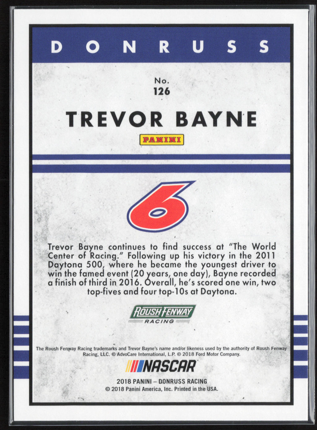 2018 Donruss #126 Trevor Bayne