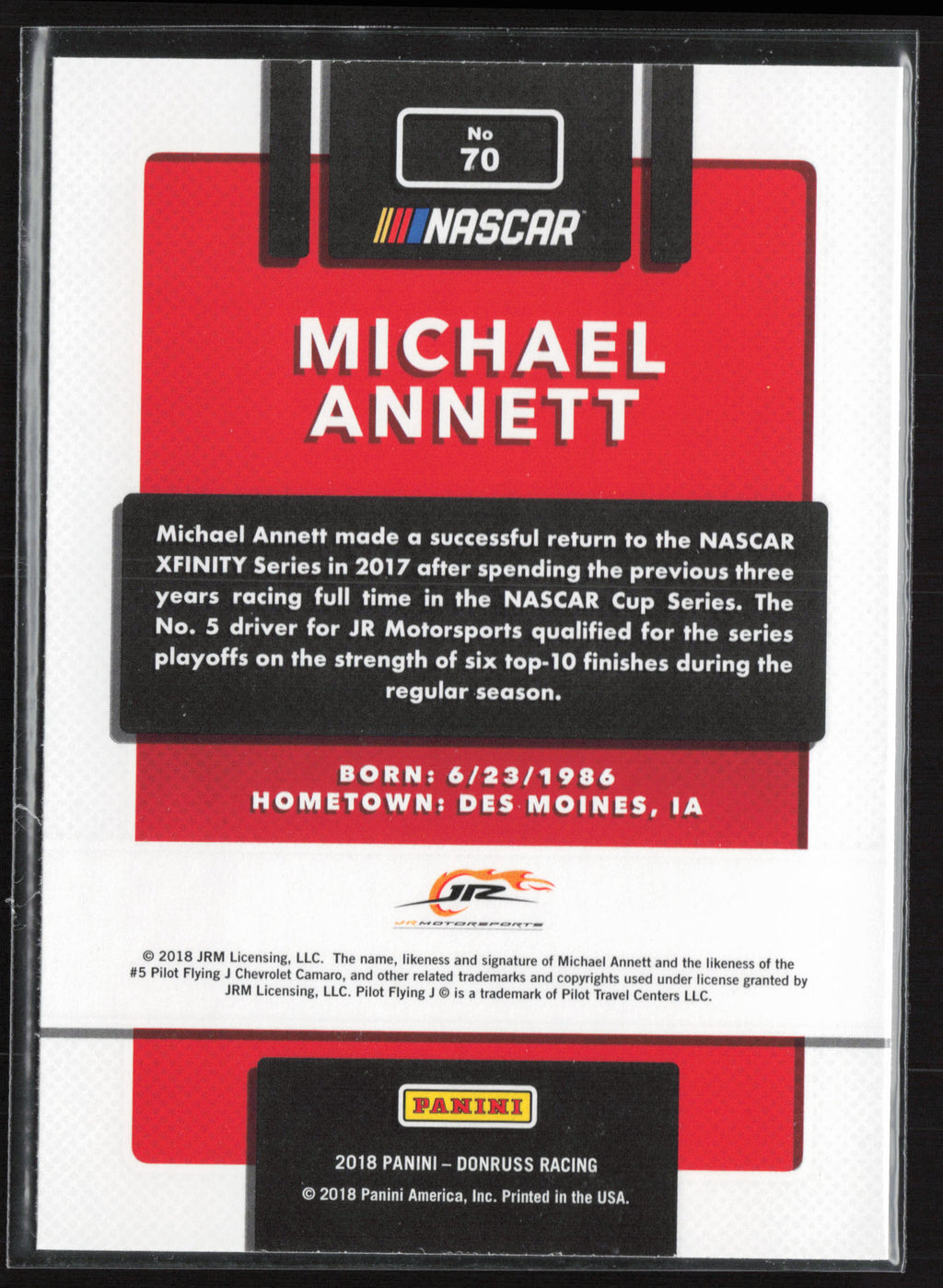 2018 Donruss #70 Michael Annett