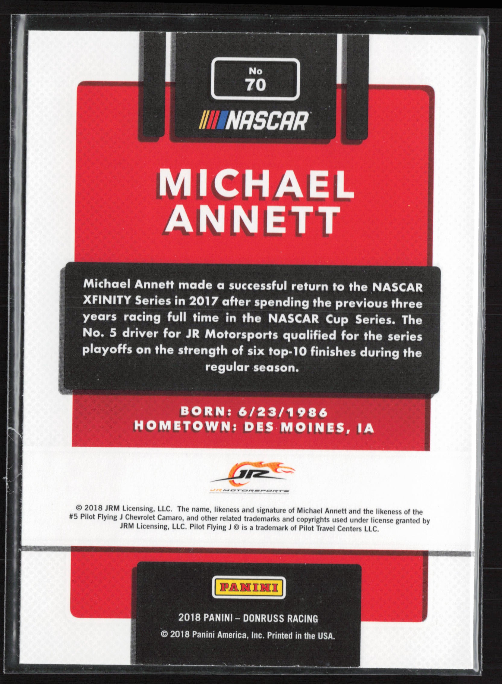 2018 Donruss #70 Michael Annett