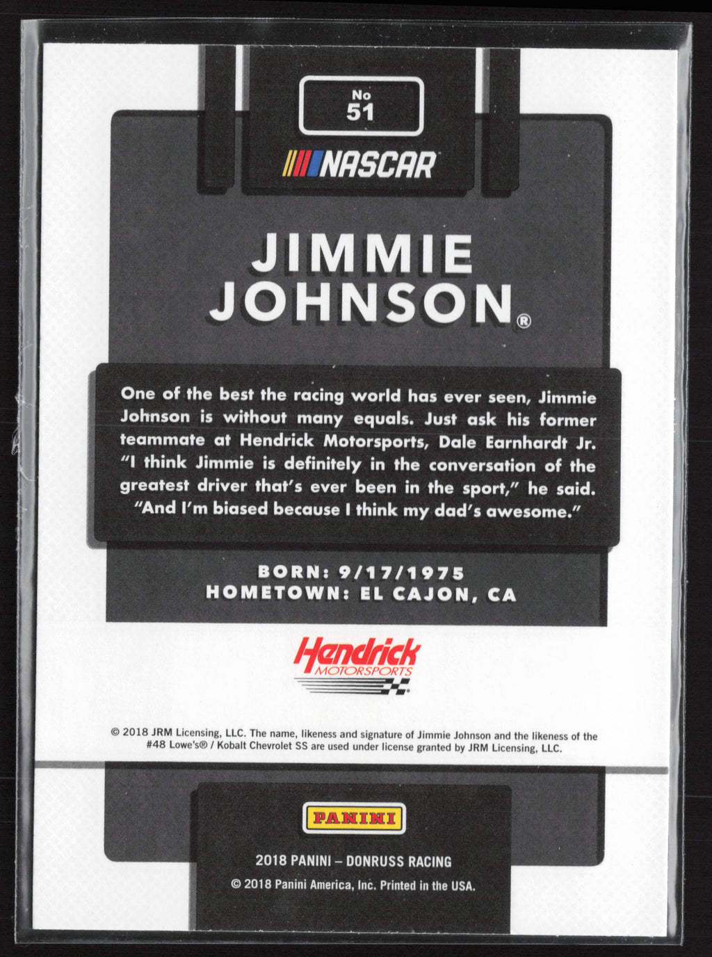 2018 Donruss #51b Jimmie Johnson