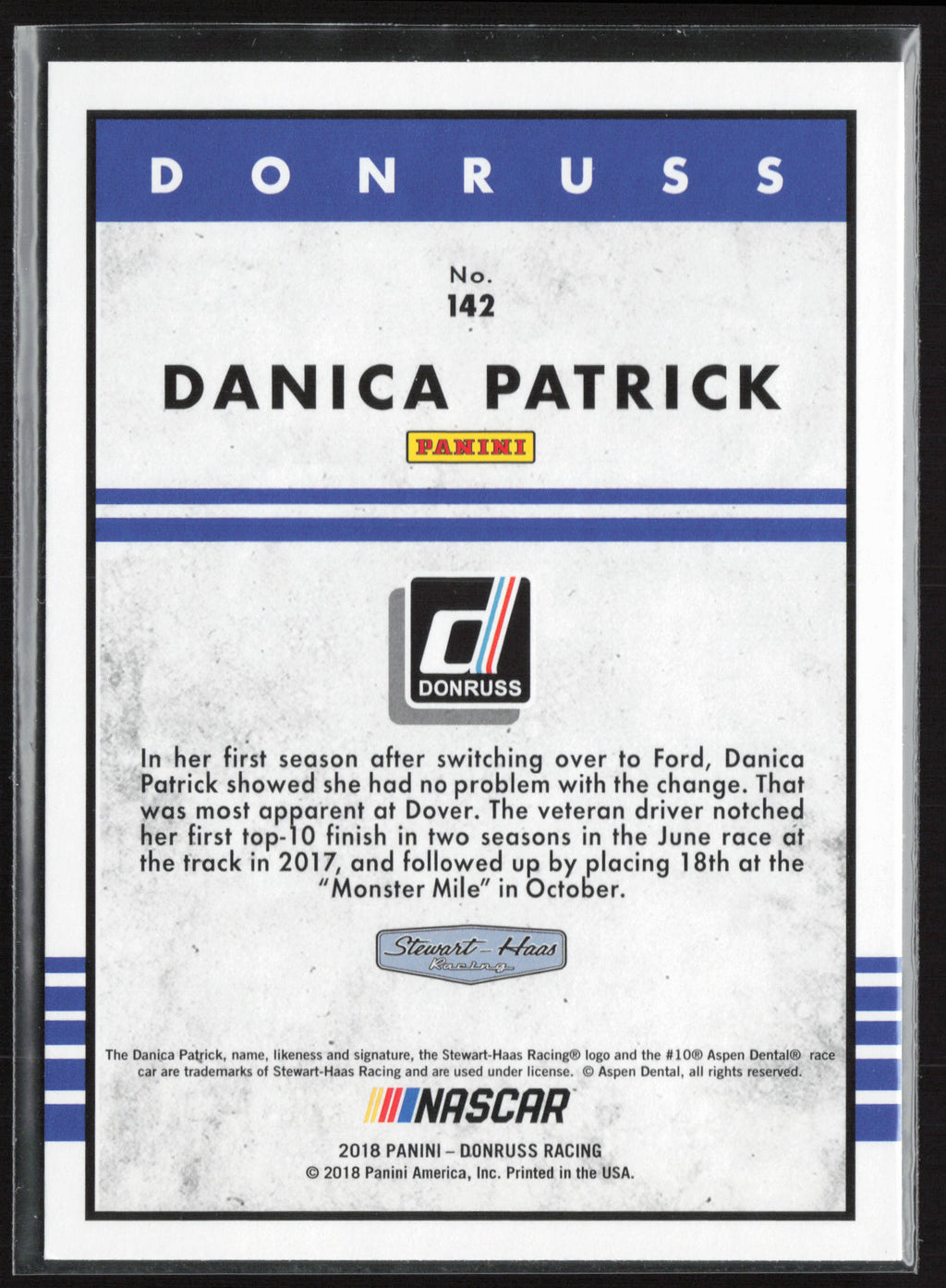 2018 Donruss #142a Danica Patrick