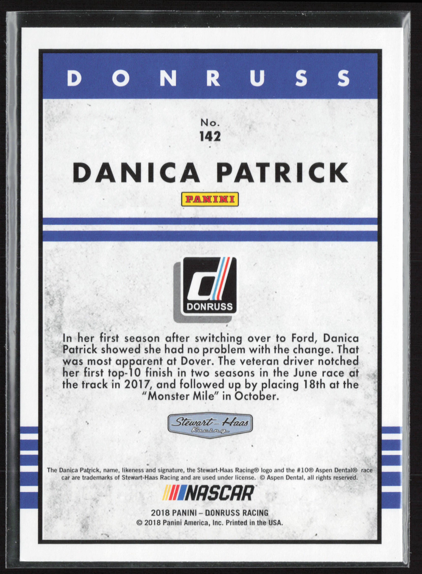 2018 Donruss #142a Danica Patrick
