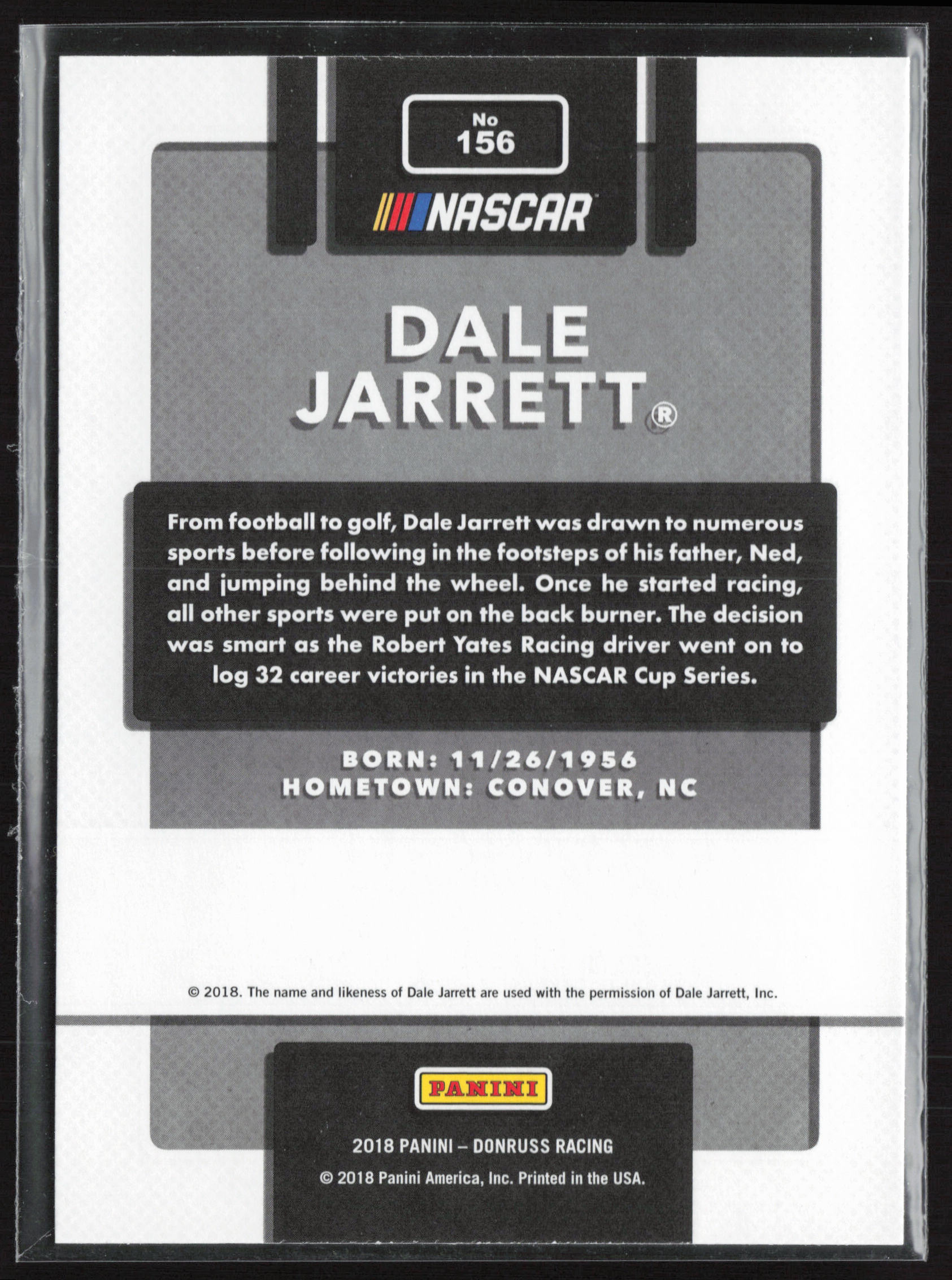 2018 Donruss #156 Dale Jarrett