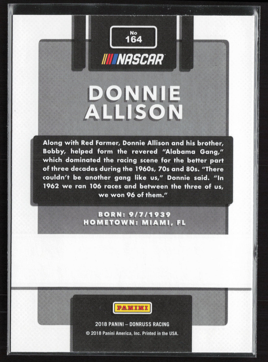 2018 Donruss #164 Donnie Allison