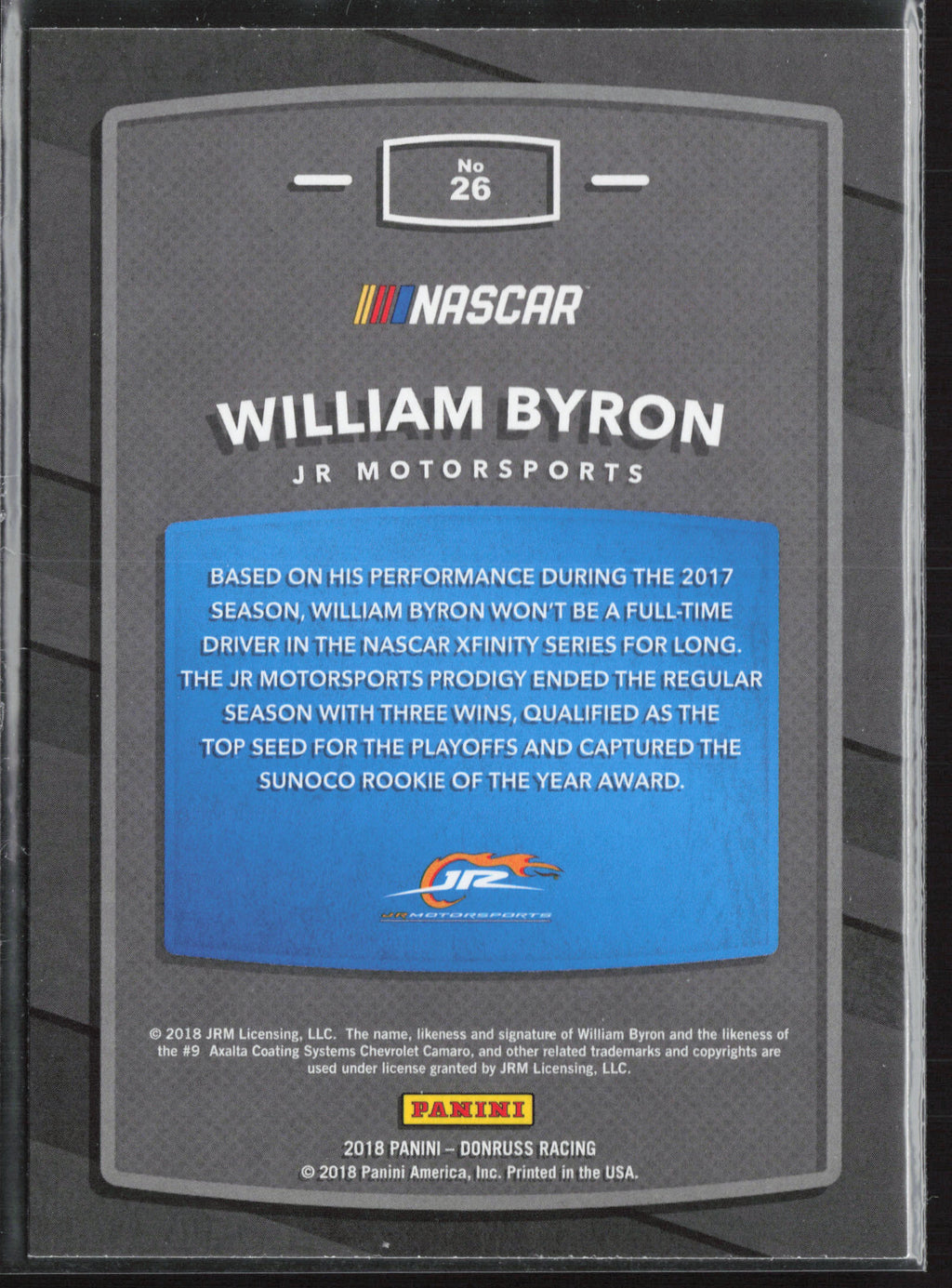 2018 Donruss #26 William Byron