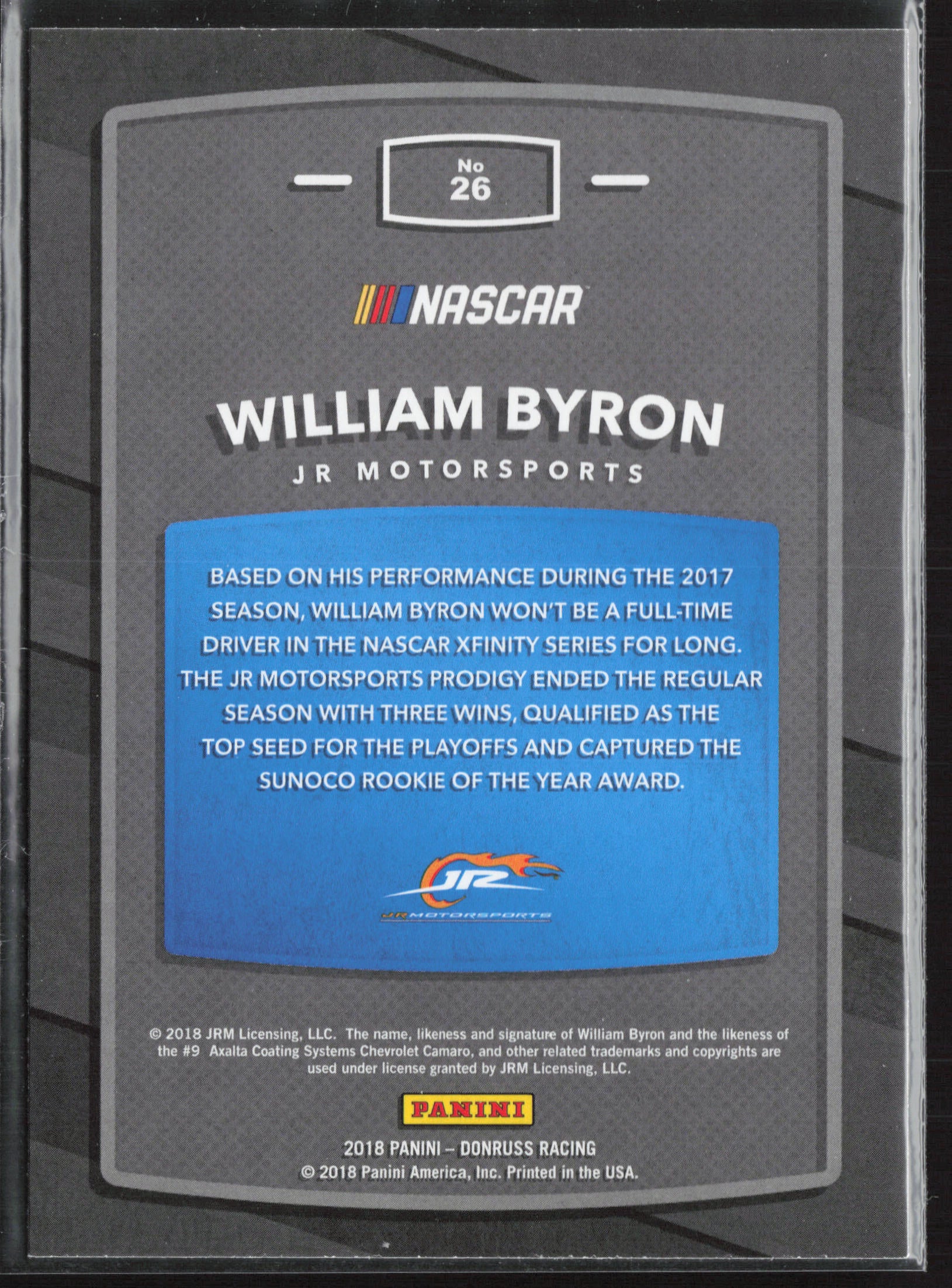 2018 Donruss #26 William Byron