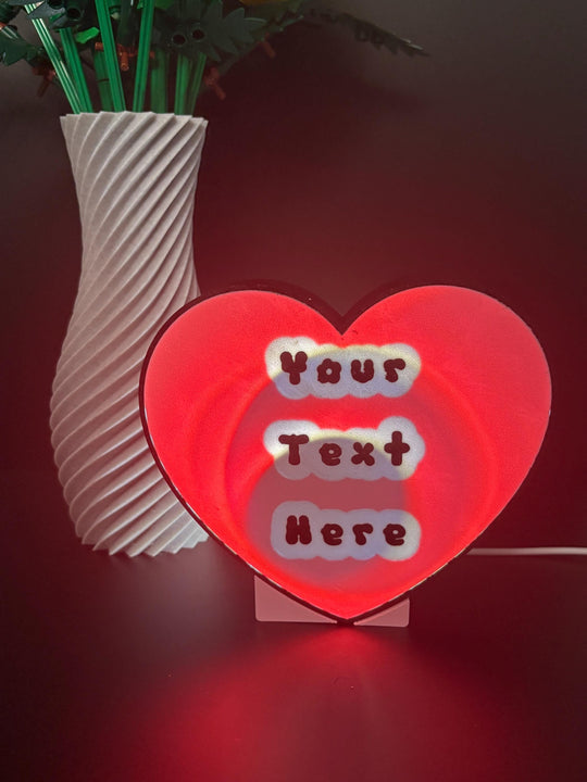 Personalized Heart Light Box: Custom Name LED Romantic Night Light