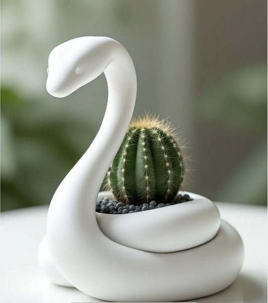Minimalist Snake Planter – 3D Printed Modern Succulent Pot for Cactus or Air Plants