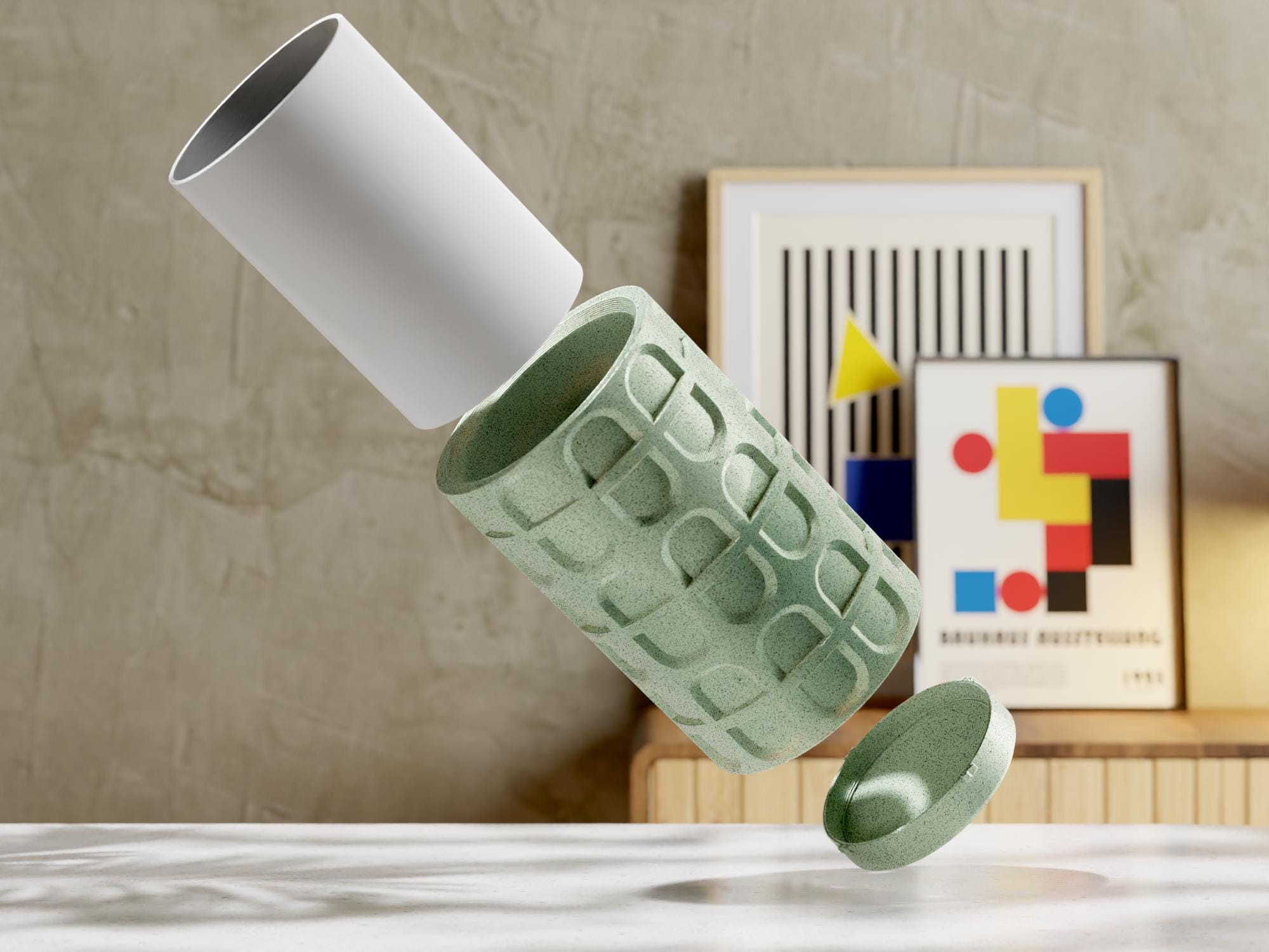 3D Printed Trellis Planter: Modern Geometric Medium Plant Pot with Drainage