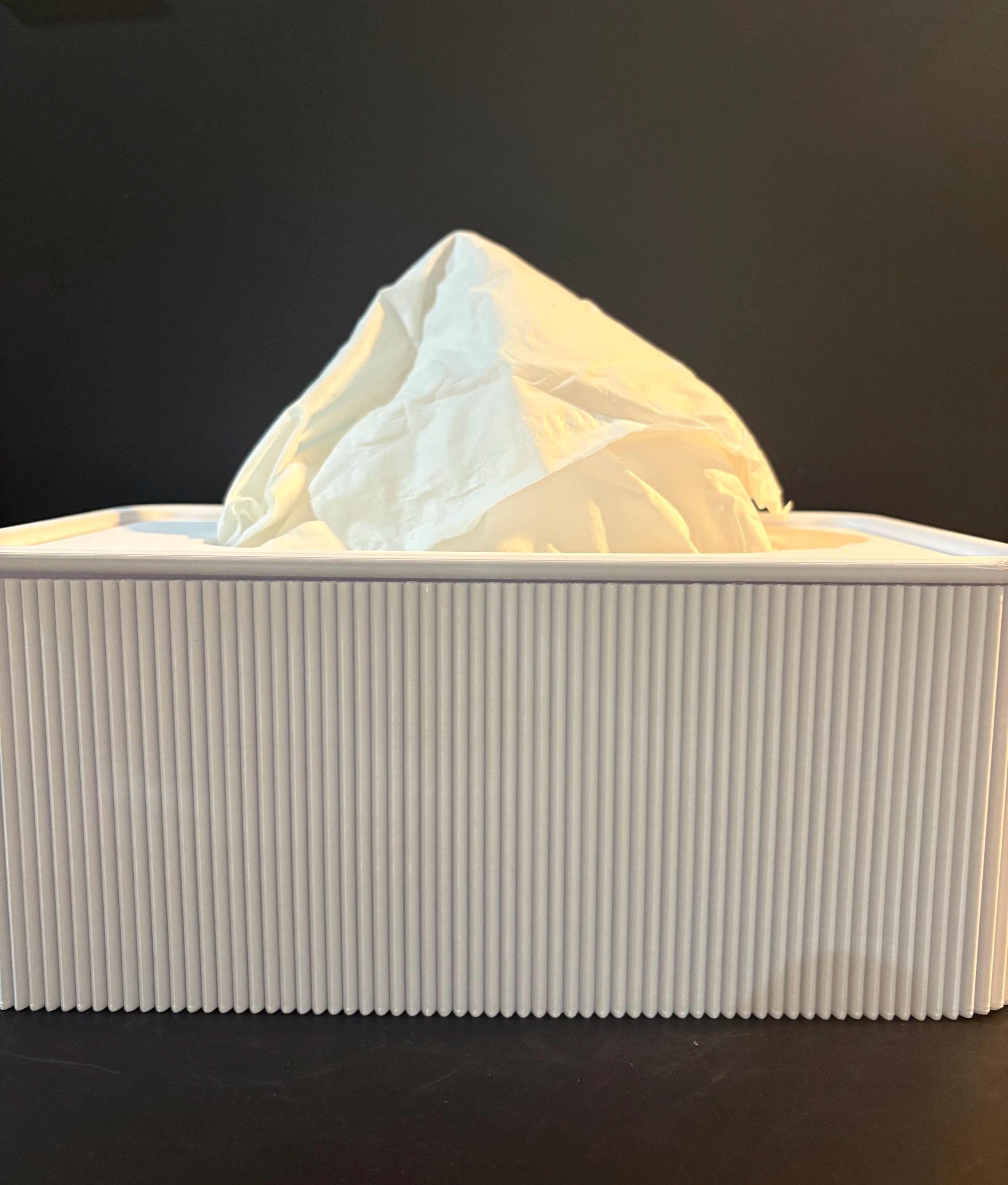 Niza Ribbed Tissue Box – Minimalist 3D Printed Modern Tissue Holder