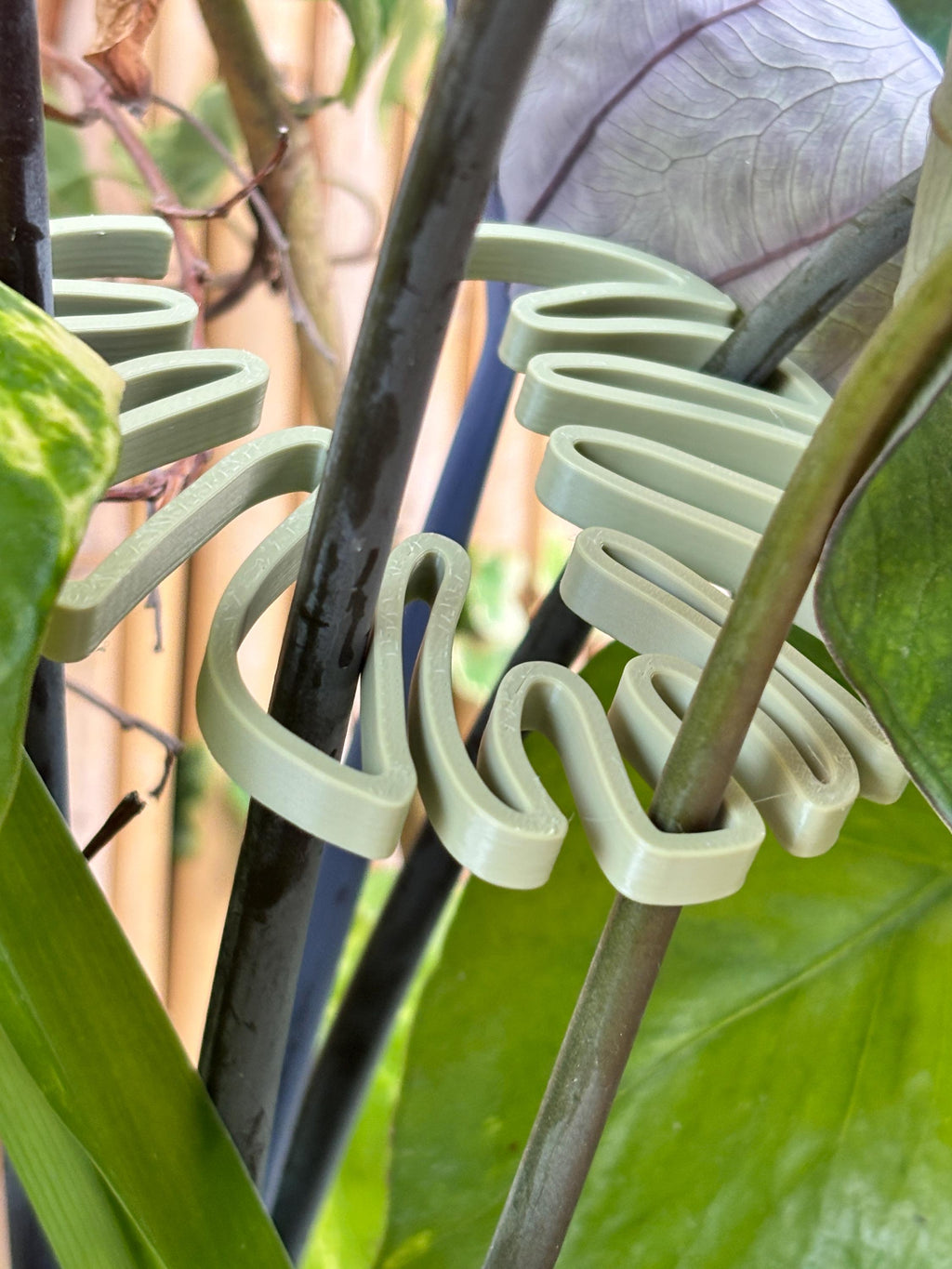 Monstera Leaf Plant Stem Holder: 3D Printed Houseplant Support - Set of 2
