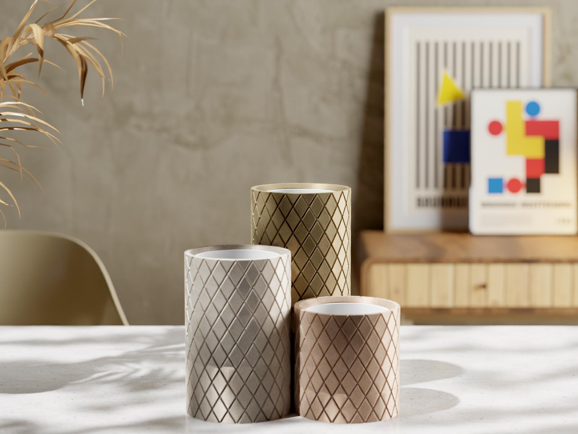 3D Printed Tall Planter: Geometric Indoor Plant Pot with Drainage