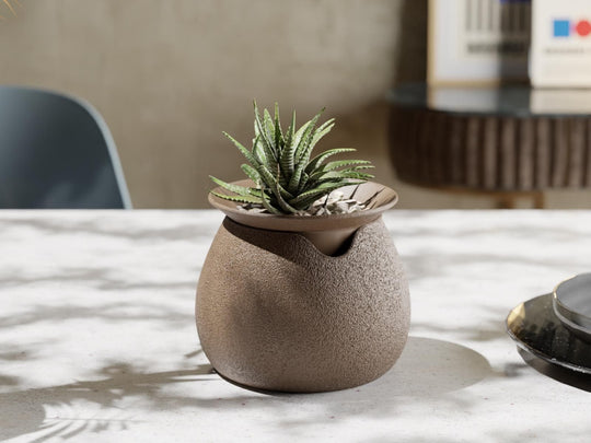 AquaFlora Self-Watering Planter – Modern 3D Printed Pot with Built-In Reservoir | Minimalist Indoor Plant Pot