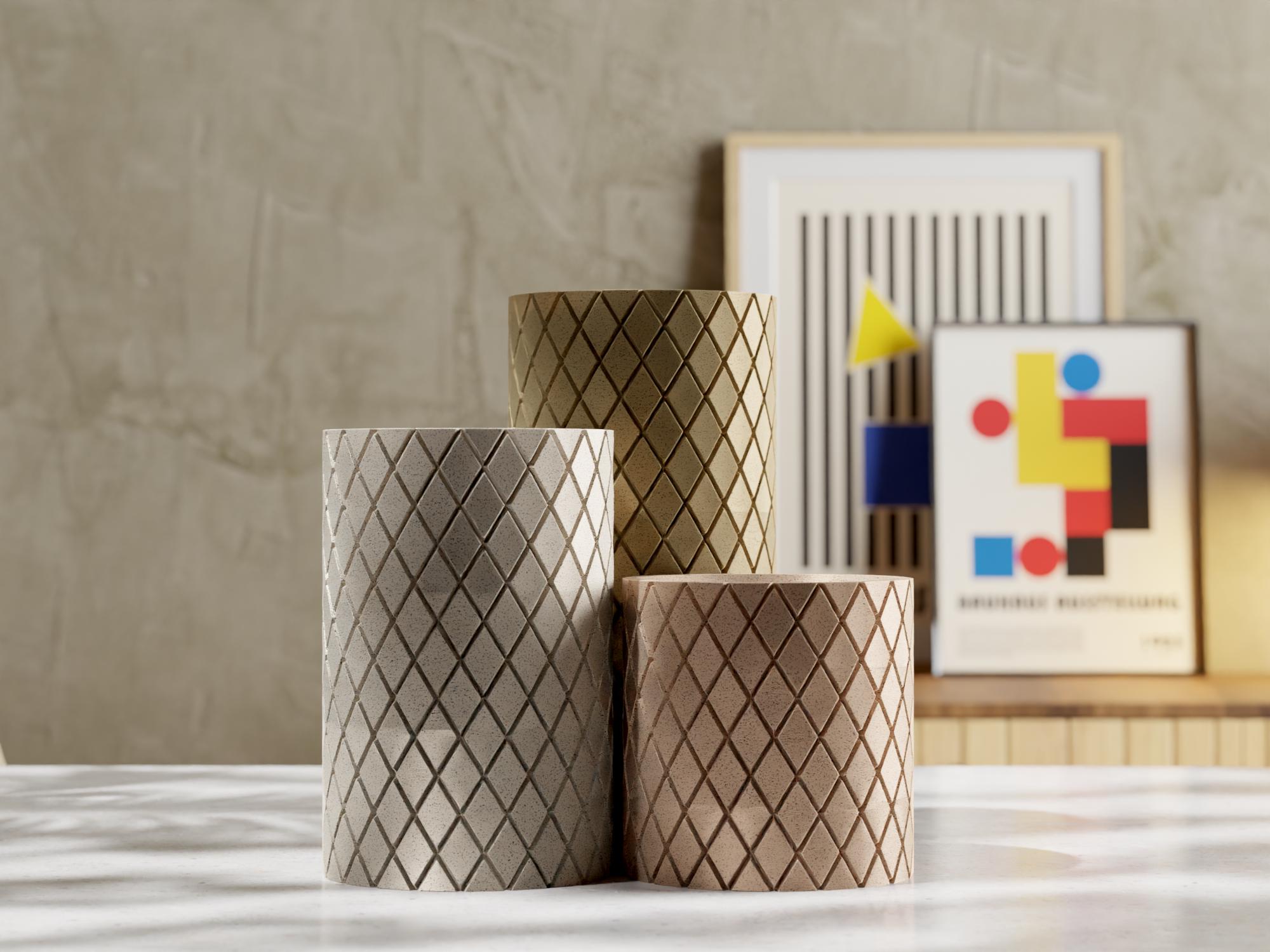 3D Printed Geometric Medium Planter: Modern Plant Pot with Drainage