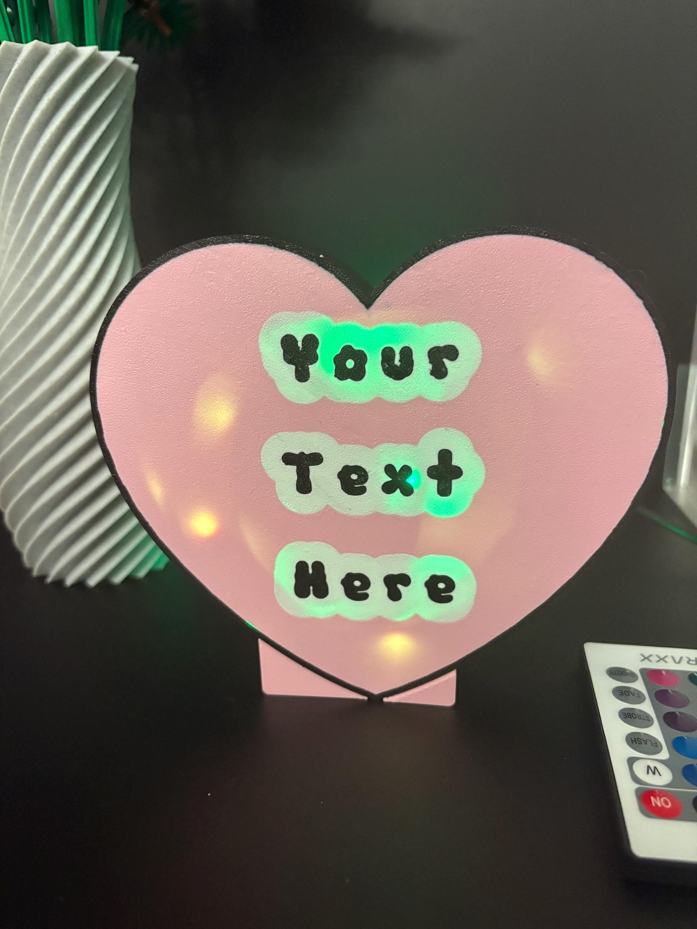 Personalized Heart Light Box: Custom Name LED Romantic Night Light