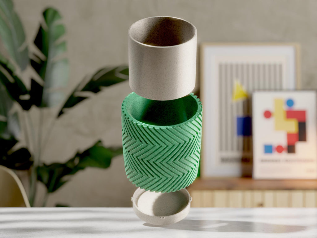 3D Printed Herringbone Small Planter: Modular EvolvePlanter System