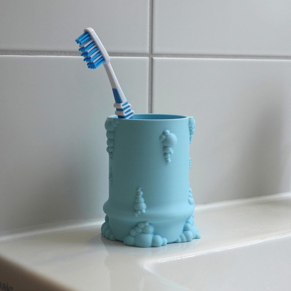 3D Printed Bubble Toothbrush Holder: Modern Bathroom Organizer