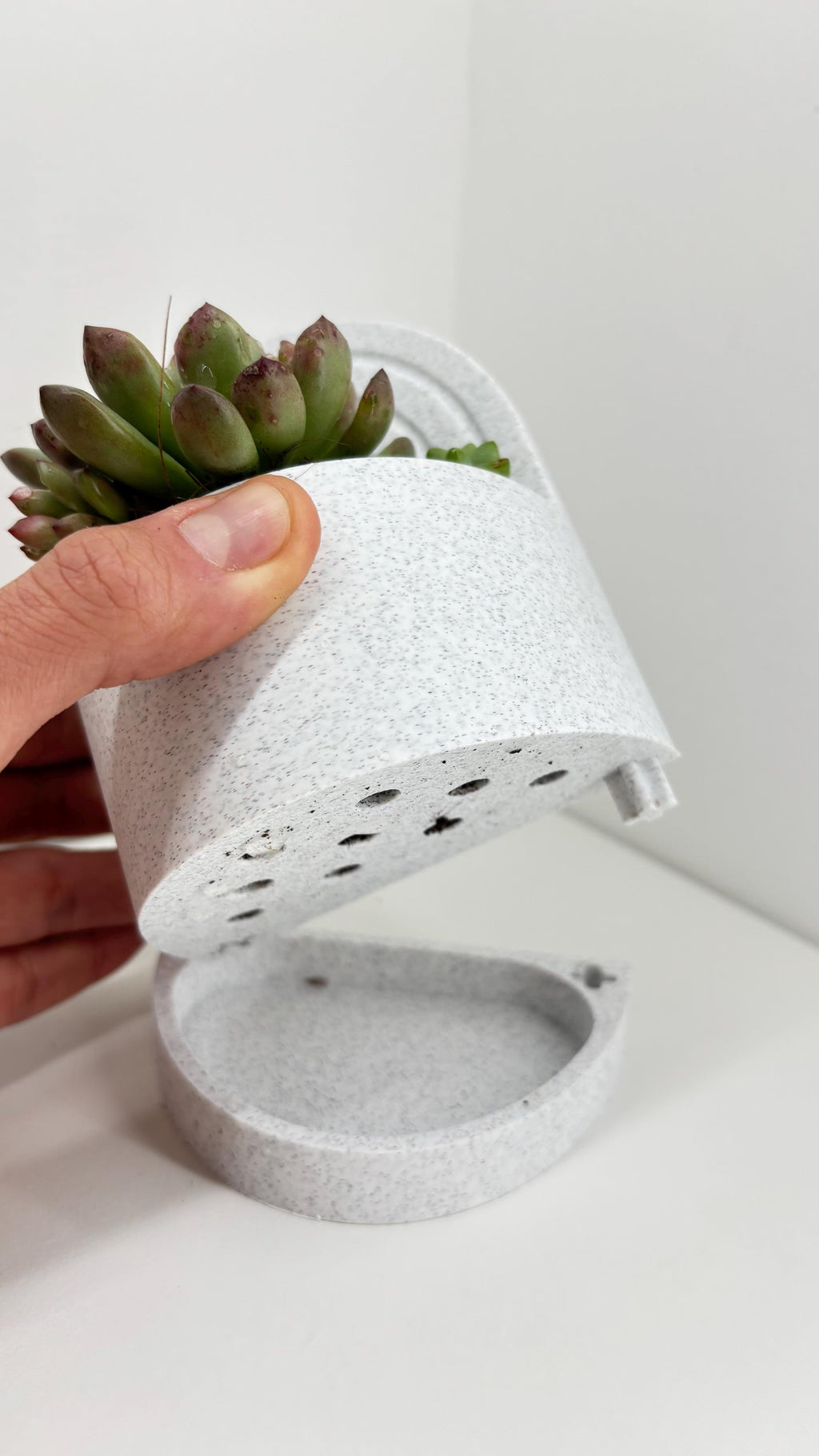 Bookend Planter Duo – 3D Printed Minimalist Book Holders with Built-In Planters & Drainage