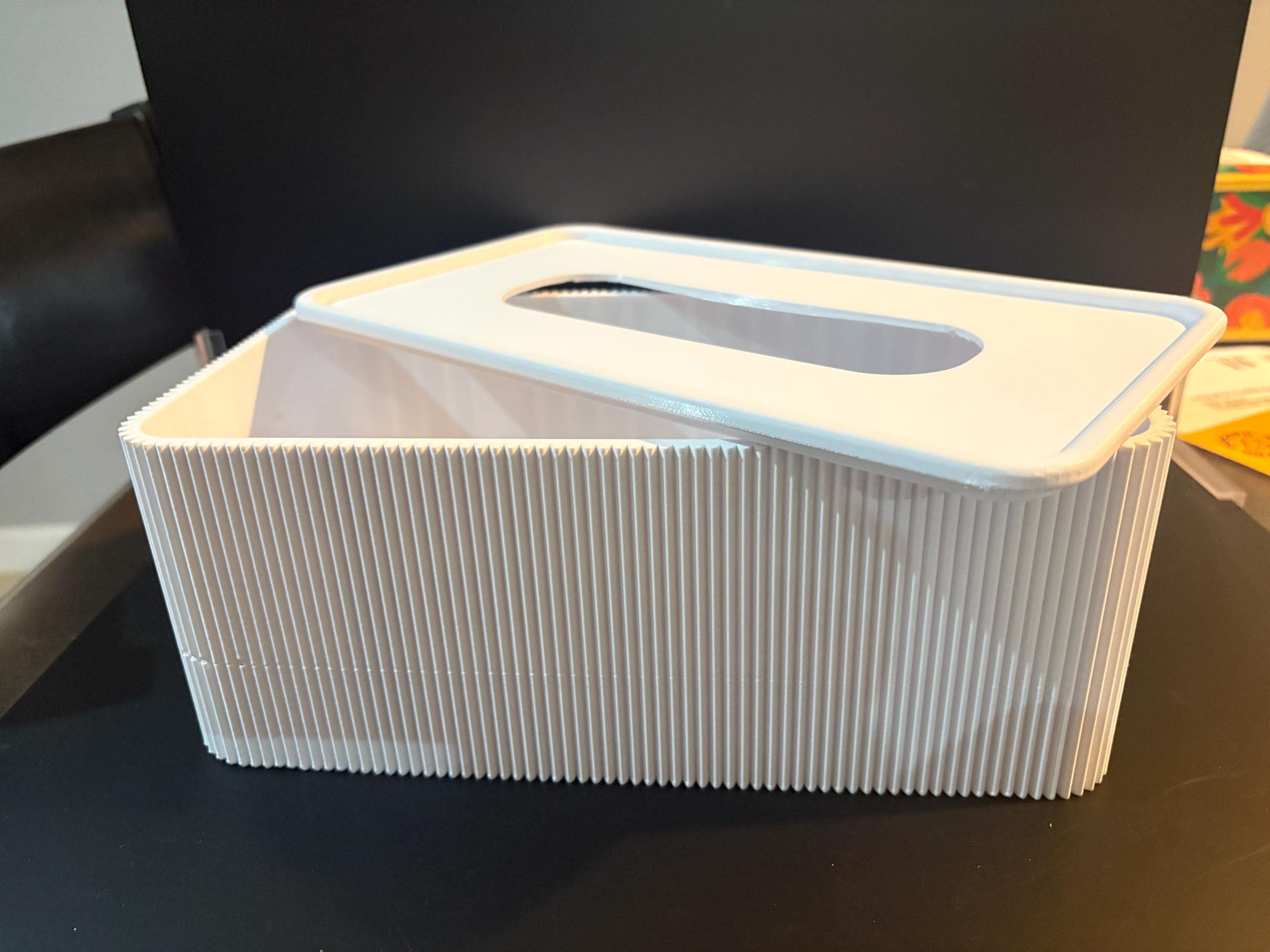 Niza Ribbed Tissue Box – Minimalist 3D Printed Modern Tissue Holder