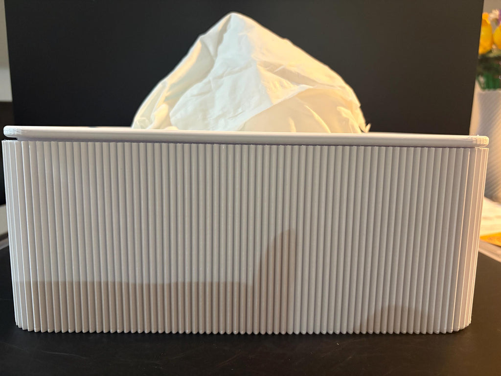 Niza Ribbed Tissue Box – Minimalist 3D Printed Modern Tissue Holder