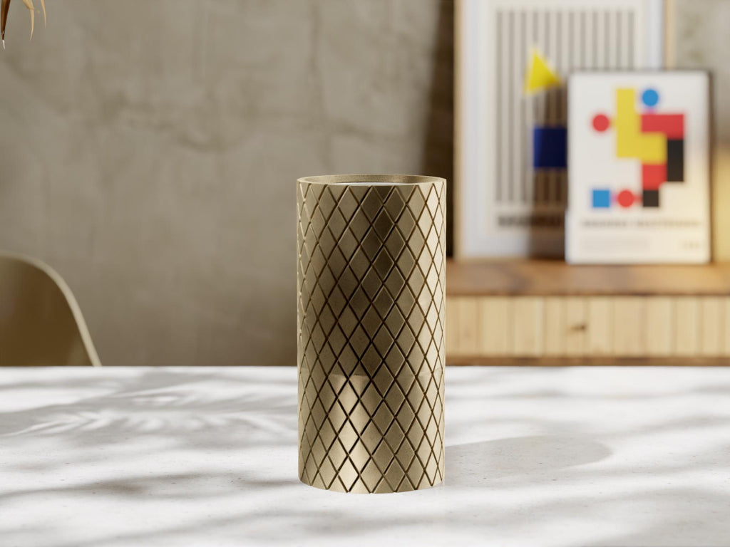 3D Printed Tall Planter: Geometric Indoor Plant Pot with Drainage