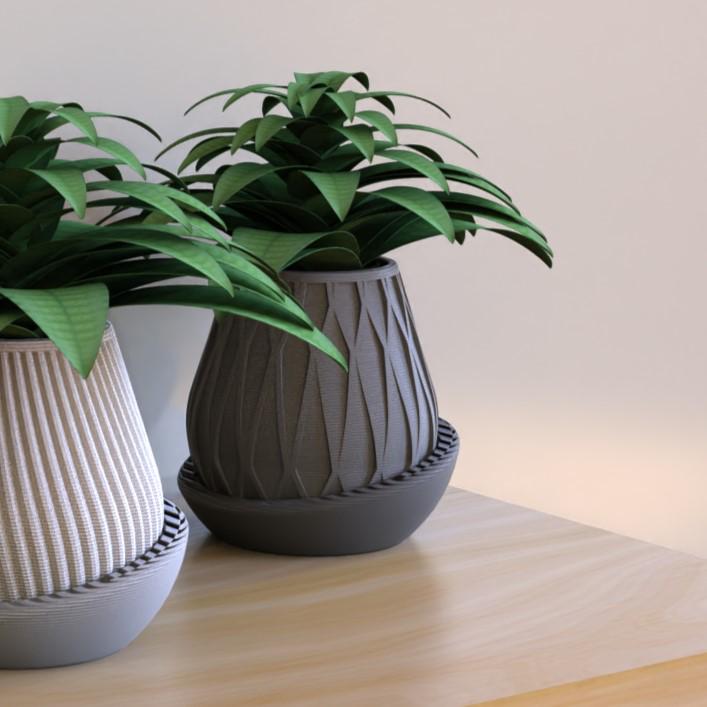 Minimalist Desk Planter: Modern Indoor Plant Pot, Cubee x KrakenSTL Design
