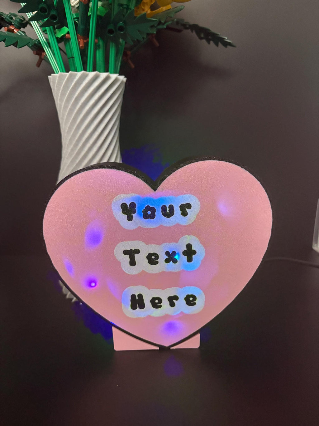 Personalized Heart Light Box: Custom Name LED Romantic Night Light
