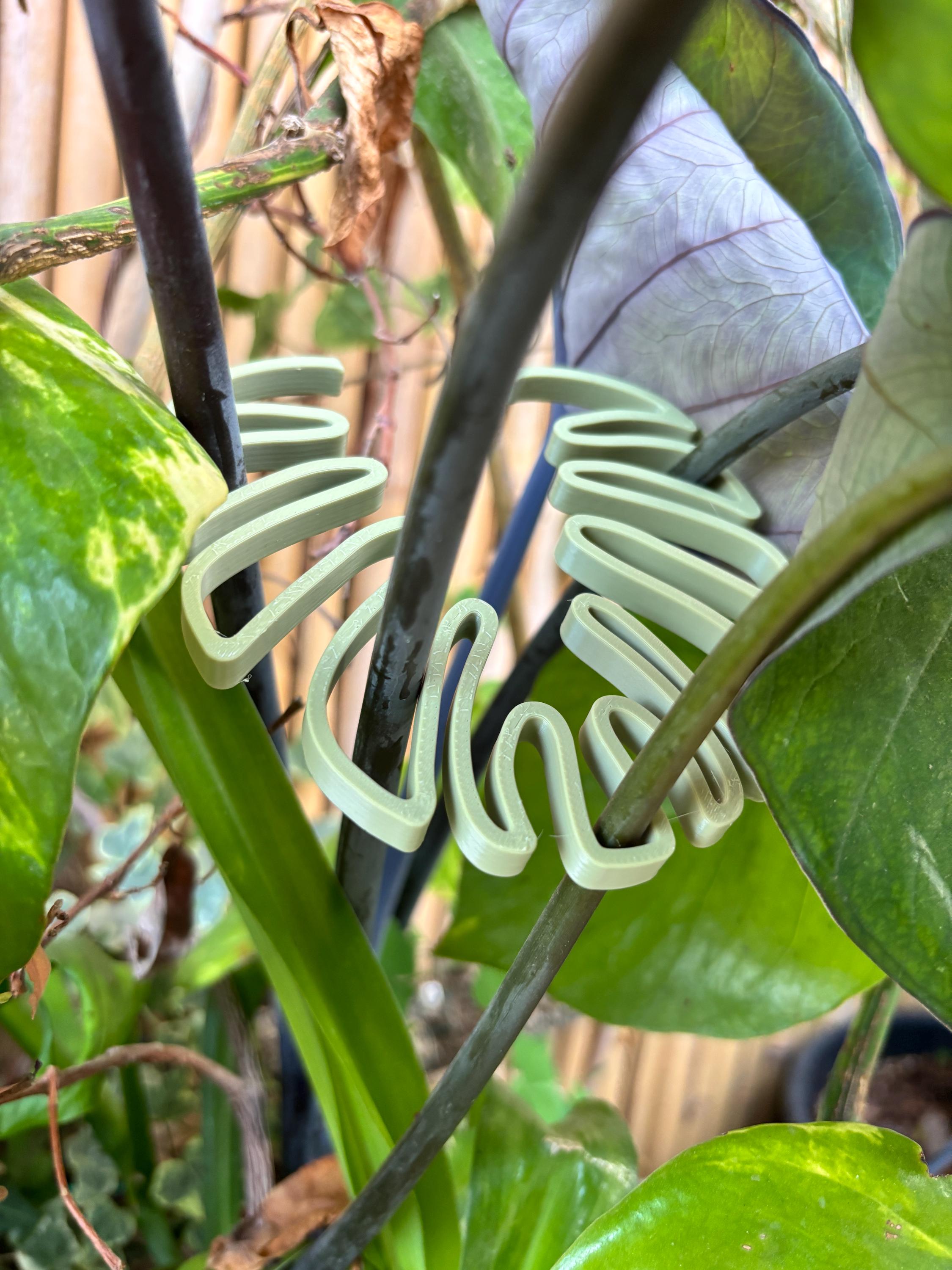 Monstera Leaf Plant Stem Holder: 3D Printed Houseplant Support - Set of 2
