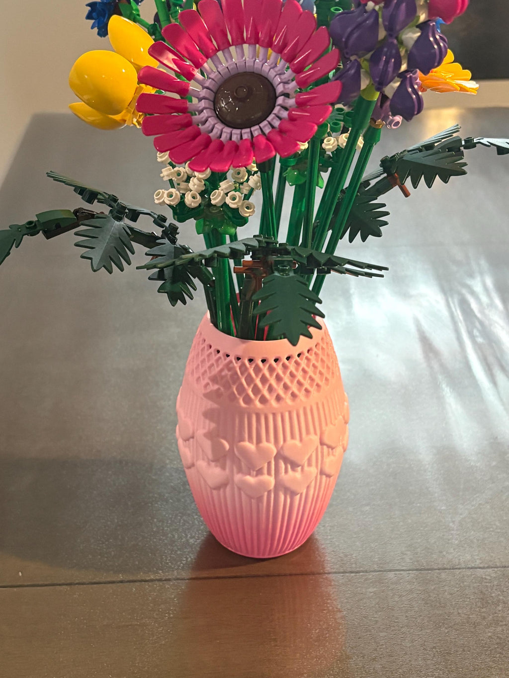 Elegant 3D Printed Valentine’s Heart Vase – Romantic Decor with Lattice Design